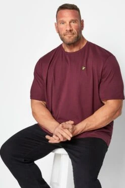 LYLE & SCOTT Big & Tall Burgundy Red Core T-Shirt