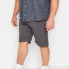 KAM Big & Tall Steel Grey Chino Stretch Short