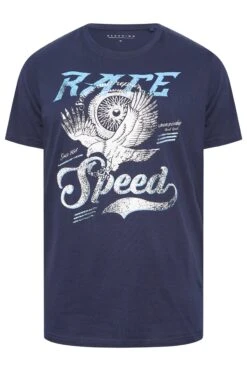 BadRhino Big & Tall Navy Blue Eagle Print 'Race' Slogan T-Shirt 5 BadRhino Big & Tall Navy Blue Eagle Print 'Race' Slogan T-Shirt -Menswear Mode Sales Store 26691ac7 0377 44 207970 X