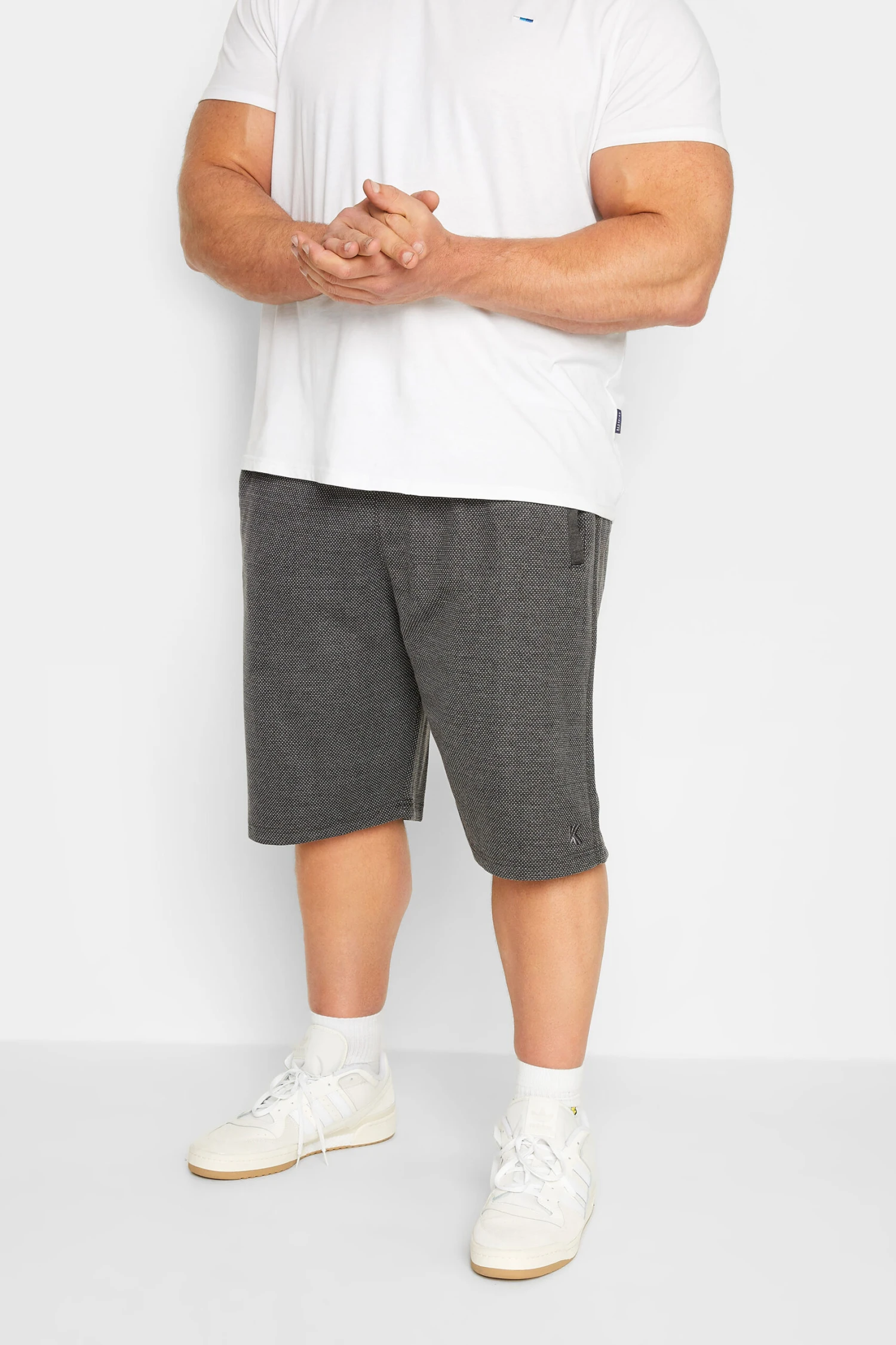 KAM Big & Tall Charcoal Grey Dobby Print Shorts 1 KAM Big & Tall Charcoal Grey Dobby Print Shorts