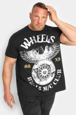 BadRhino Big & Tall Black 'Wheels' Print T-Shirt