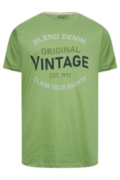 BLEND Big & Tall Green Vintage Logo Print T-Shirt -Menswear Mode Sales Store 2856f2e0 cf27 47 207546 X