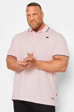 D555 Big & Tall Light Pink Logo Polo Shirt