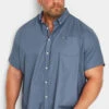 BadRhino Big & Tall Steel Blue Short Sleeve Oxford Shirt
