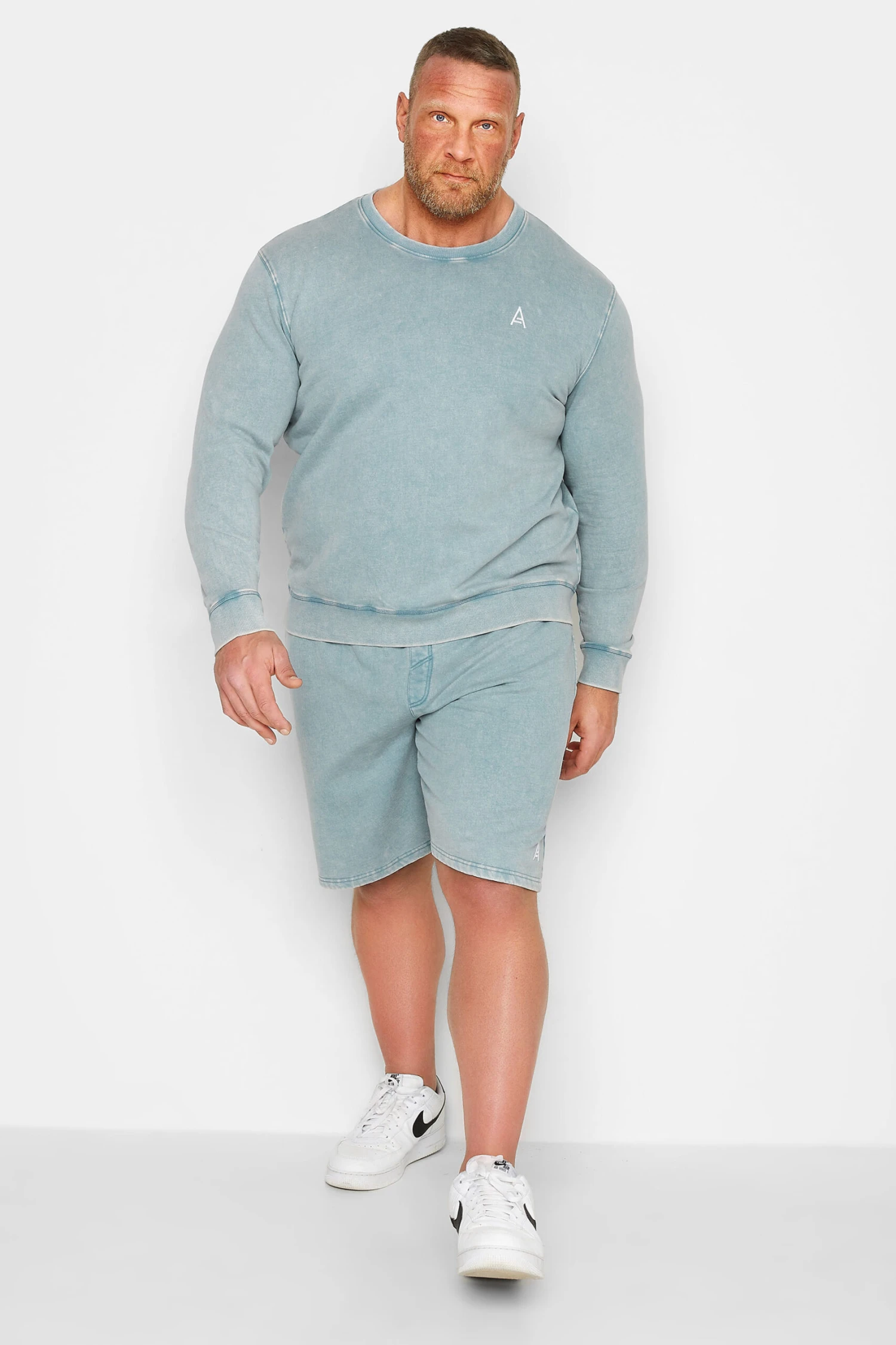 STUDIO A Big & Tall Blue Washed Sweatshirt 2 STUDIO A Big & Tall Blue Washed Sweatshirt - Image 2