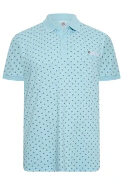 LAMBRETTA Big & Tall Light Blue Target Print Polo Shirt -Menswear Mode Sales Store 2a89230b 755b 45 207826 X