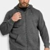 BadRhino Big & Tall Grey Zip Through Long Sleeve Hoodie