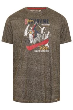 D555 Big & Tall Grey Extreme Ski Print T-Shirt -Menswear Mode Sales Store 2c49d0d0 207d 48 206909 X