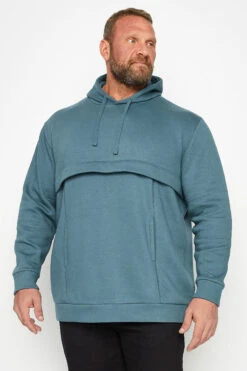 BadRhino Big & Tall Blue Pouch Pocket Hoodie