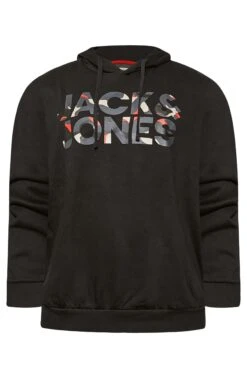 JACK & JONES Big & Tall Black Logo Hooded Sweatshirt 5 JACK & JONES Big & Tall Black Logo Hooded Sweatshirt -Menswear Mode Sales Store 2df072e0 70ae 4a 206564 X