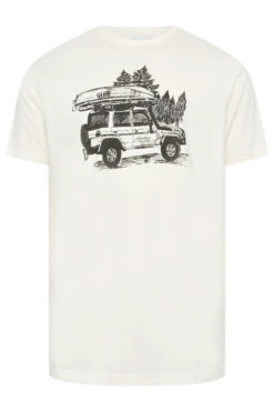 BadRhino Big & Tall White Adventure Jeep Print T-Shirt -Menswear Mode Sales Store 2f032273 60e9 46 207990 X