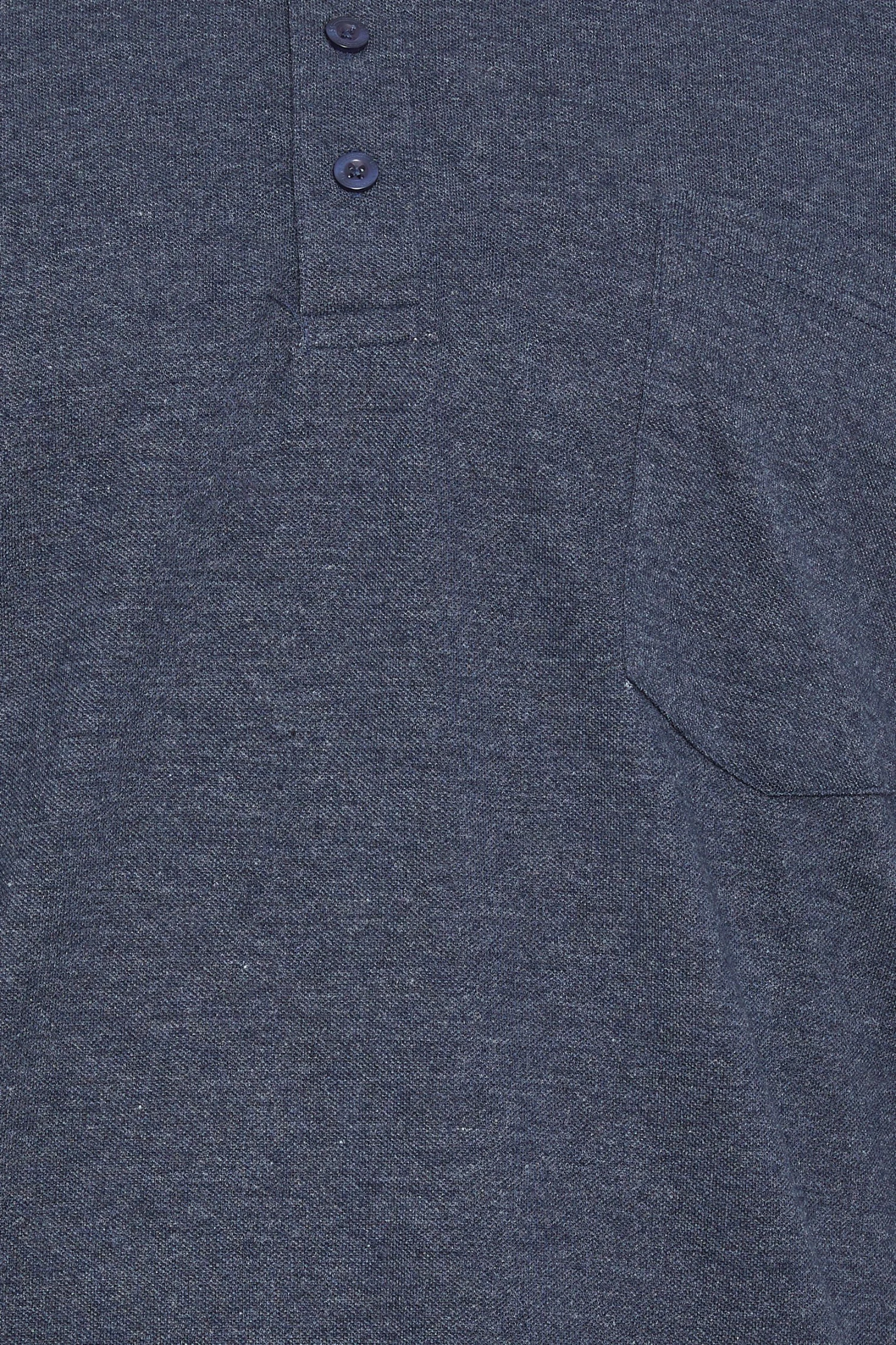 D555 Big & Tall Navy Blue Marl Pique Polo Shirt 3 D555 Big & Tall Navy Blue Marl Pique Polo Shirt - Image 3
