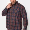 BadRhino Big & Tall Red Brushed Cotton Check Long Sleeve Shirt