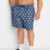 BadRhino Big & Tall Navy Blue Fish Print Swim Shorts