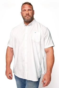 BadRhino Big & Tall White Poplin Short Sleeve Shirt