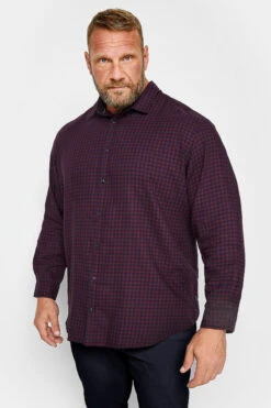 JACK & JONES Big & Tall Navy Blue & Red Check Shirt
