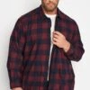 JACK & JONES Big & Tall Burgundy Red Check Shirt
