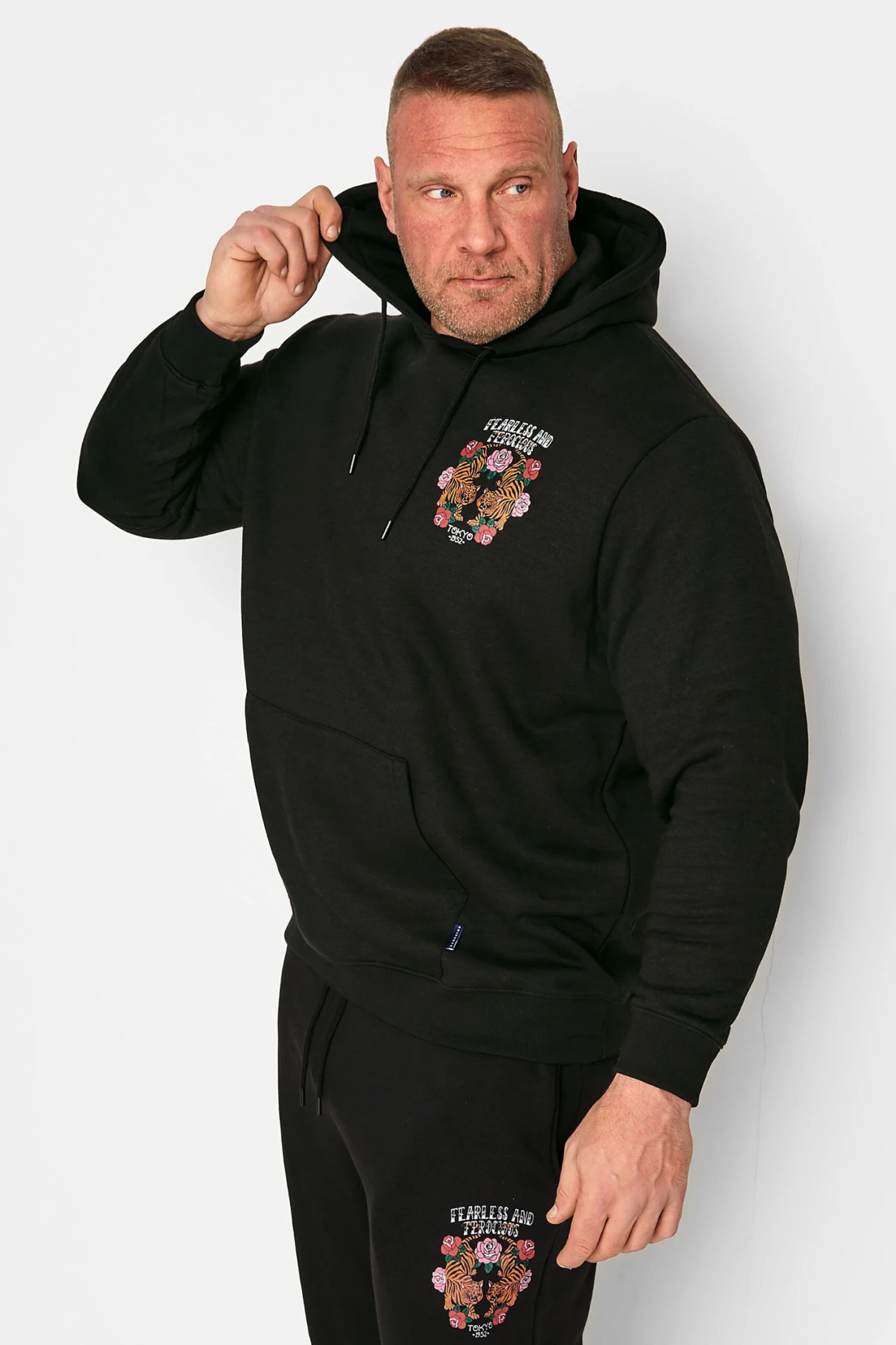BadRhino Big & Tall Black 'Fearless & Ferocious' Hoodie 1 BadRhino Big & Tall Black 'Fearless & Ferocious' Hoodie