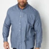 BadRhino Big & Tall Storm Blue Long Sleeve Oxford Shirt