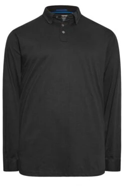 D555 Big & Tall Black Long Sleeve Polo Shirt -Menswear Mode Sales Store 3438d10d ffda 4a 208408 X