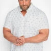 BadRhino Big & Tall White Dog Print Poplin Shirt