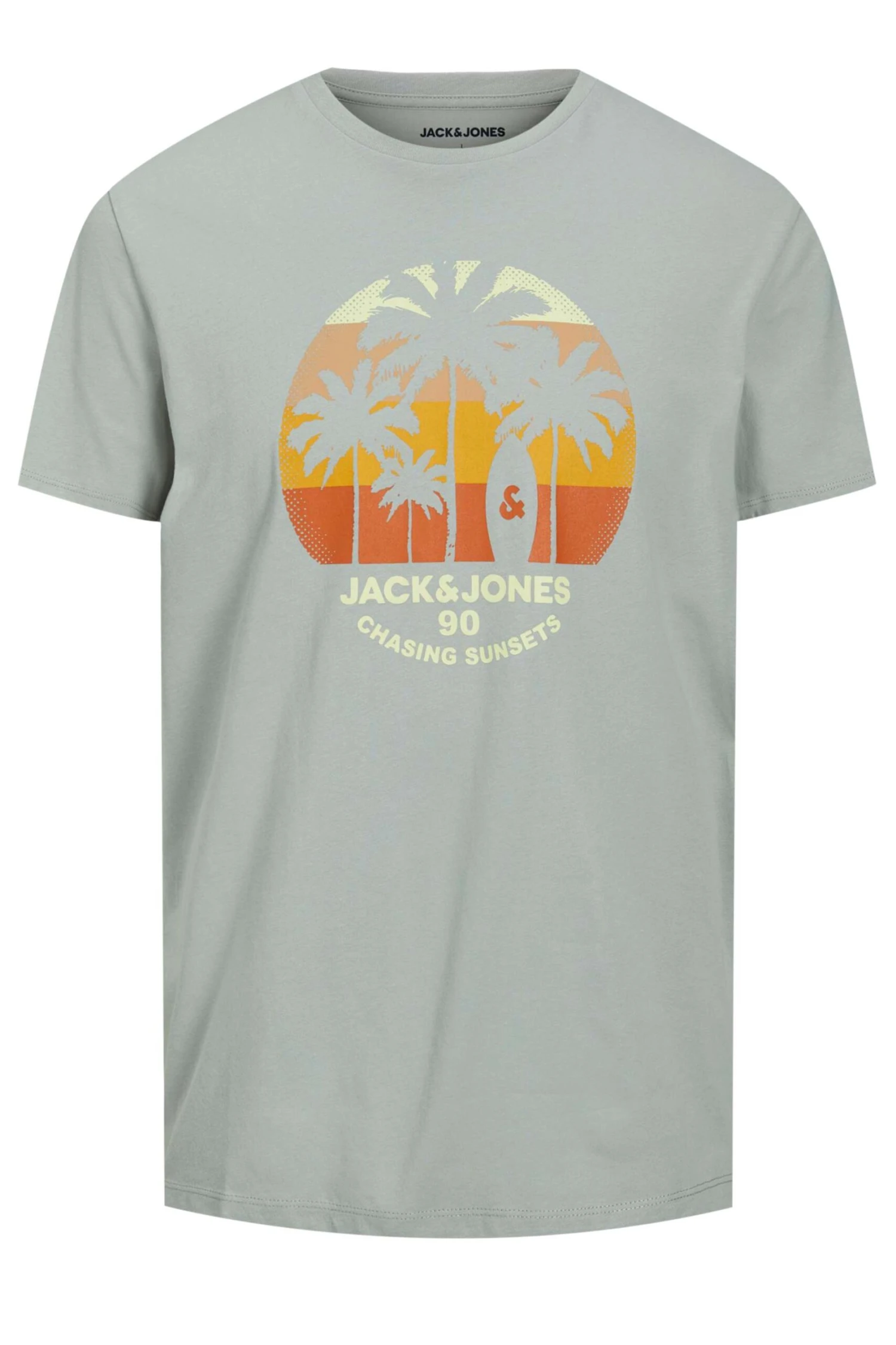 JACK & JONES Big & Tall Grey Palm Tree Logo Print T-Shirt 2 JACK & JONES Big & Tall Grey Palm Tree Logo Print T-Shirt - Image 2