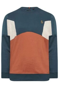 LUKE 1977 Big & Tall Blue & Orange Sweatshirt -Menswear Mode Sales Store 360f6e2b 1089 42 206726 X