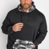 BadRhino Big & Tall Black Camouflage Print Hoodie