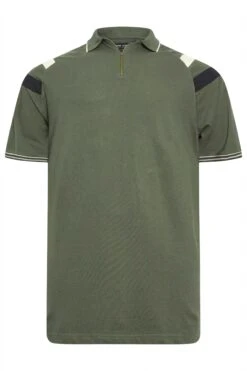 KAM Big & Tall Khaki Green Zip Neck Panel Polo Shirt 5 KAM Big & Tall Khaki Green Zip Neck Panel Polo Shirt -Menswear Mode Sales Store 3762cf81 04e1 4c 208447 X