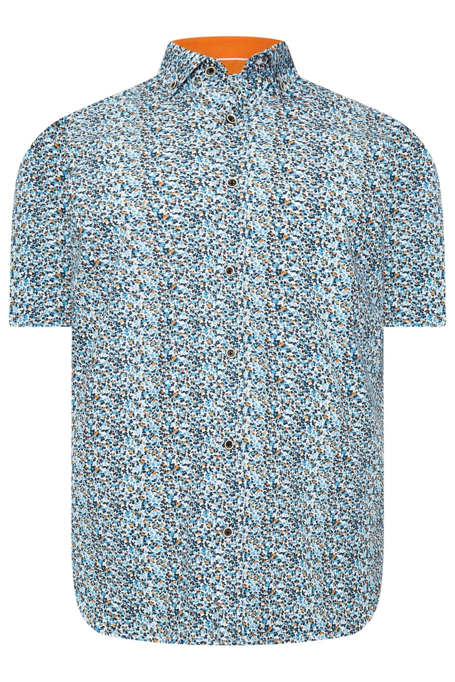 KAM Big & Tall Blue Floral Print Short Sleeve Shirt 3 KAM Big & Tall Blue Floral Print Short Sleeve Shirt - Image 3