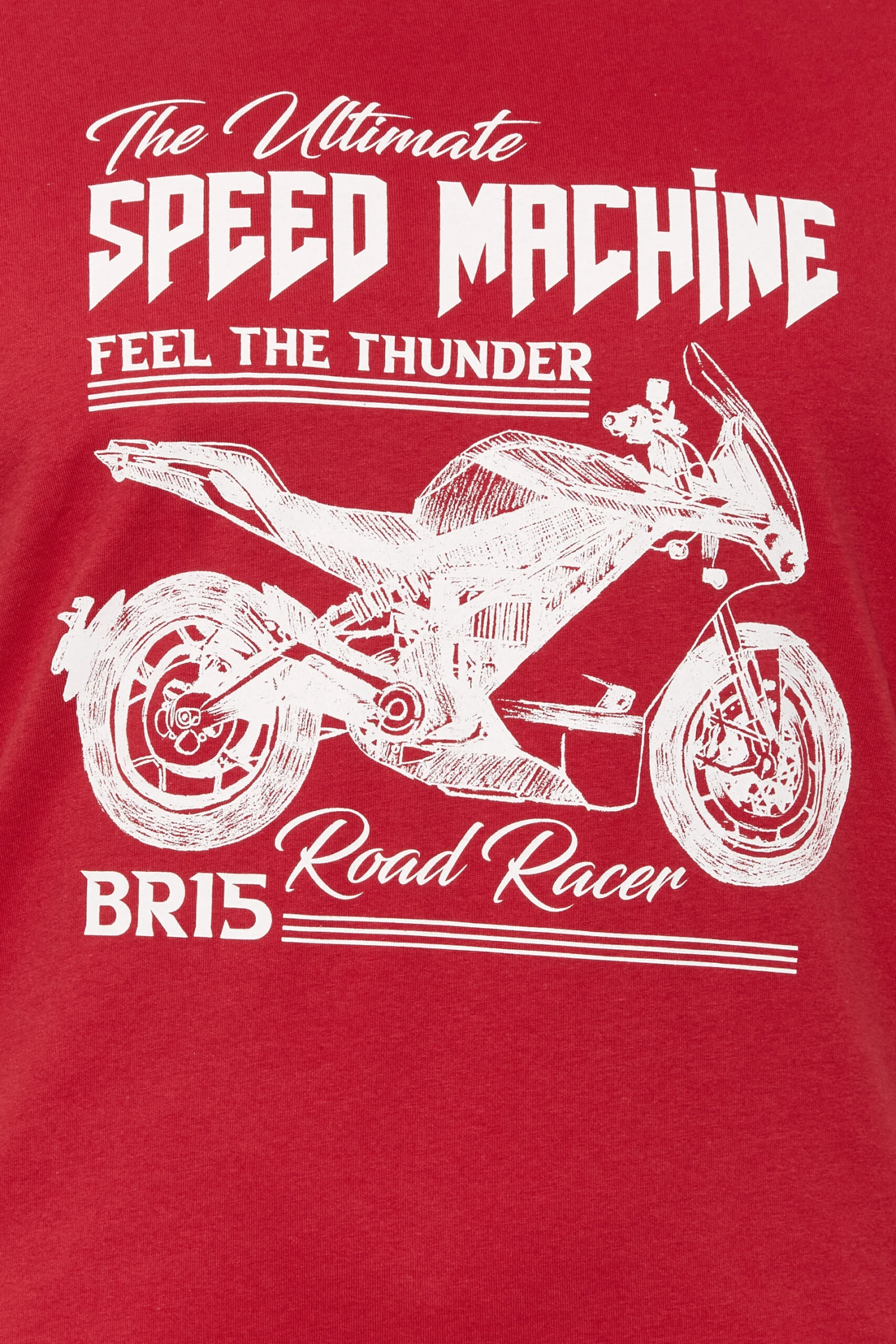 BadRhino Big & Tall Red 'Speed Machine' Motorcycle Print Short Sleeve T-Shirt 2 BadRhino Big & Tall Red 'Speed Machine' Motorcycle Print Short Sleeve T-Shirt - Image 2