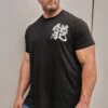 BadRhino Big & Tall Black Samurai Graphic Print T-Shirt
