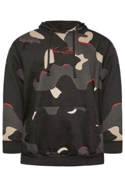 JACK & JONES Big & Tall Black Camo 'Nine Zero' Hoodie -Menswear Mode Sales Store 3c9dd867 42ef 4f 206565 X