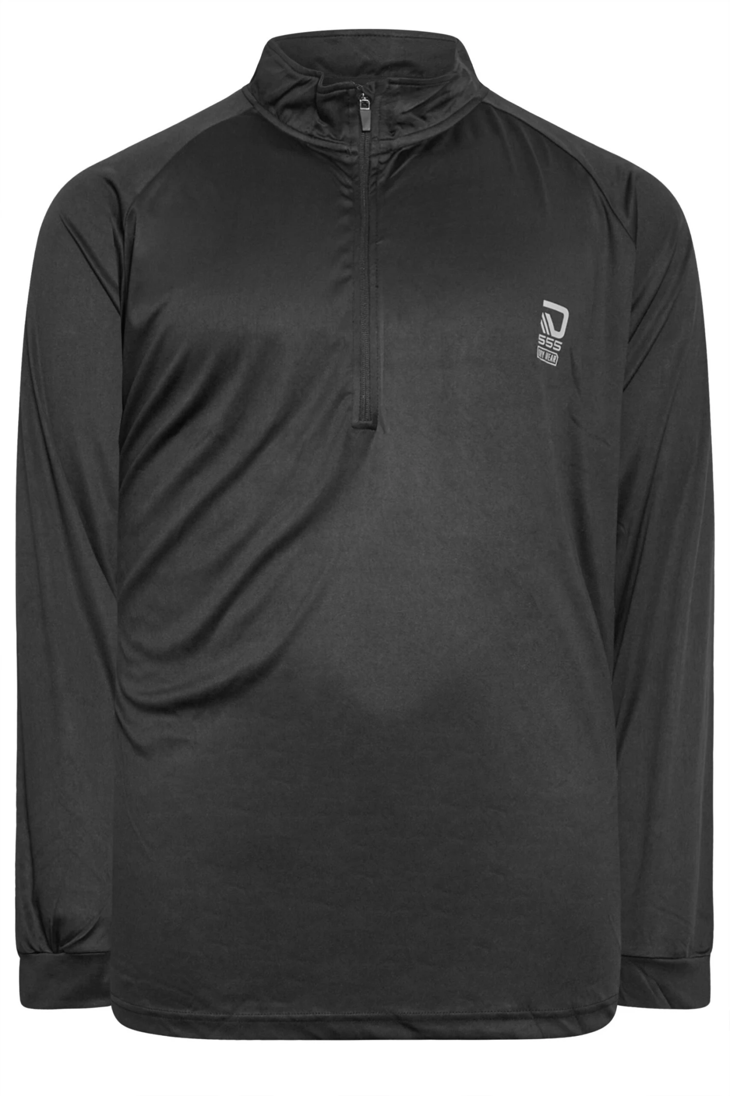 D555 Big & Tall Black Long Sleeve Zip Up Top 3 D555 Big & Tall Black Long Sleeve Zip Up Top - Image 3