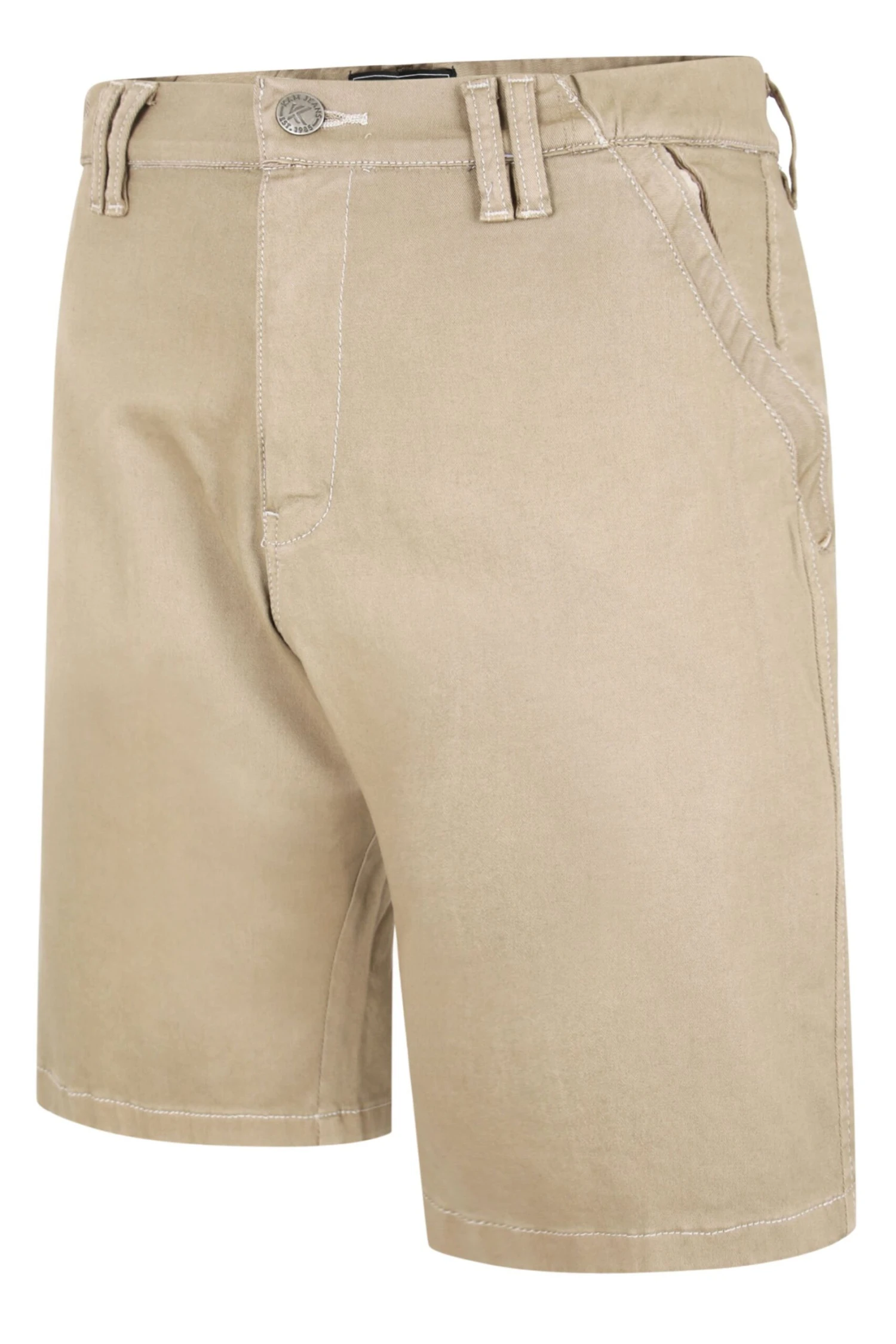 KAM Big & Tall Beige Brown Stretch Chino Shorts 3 KAM Big & Tall Beige Brown Stretch Chino Shorts - Image 3