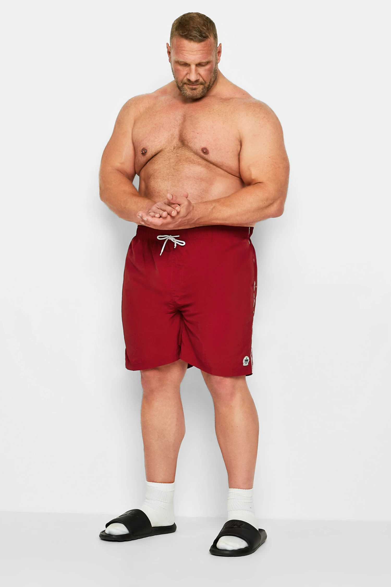 D555 Red Swim Shorts 2 D555 Red Swim Shorts - Image 2