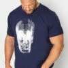 BadRhino Big & Tall Navy Blue X-Ray Skull Print T-Shirt