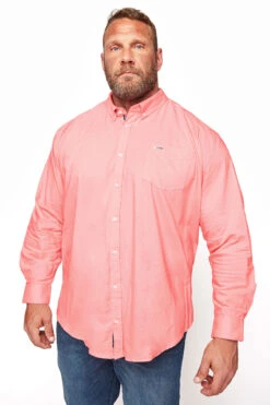 BadRhino Big & Tall Pink Long Sleeve Oxford Shirt