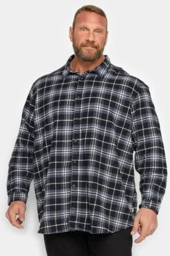 JACK & JONES Blue Check Print Long Sleeve Shirt