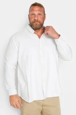 D555 Big & Tall White Long Sleeve Oxford Shirt