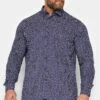 D555 Big & Tall Navy Blue Printed Shirt
