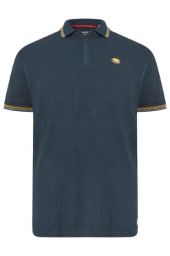 D555 Big & Tall Navy Blue Knitted Polo Shirt -Menswear Mode Sales Store 4244c58c a21a 4e 208411 X