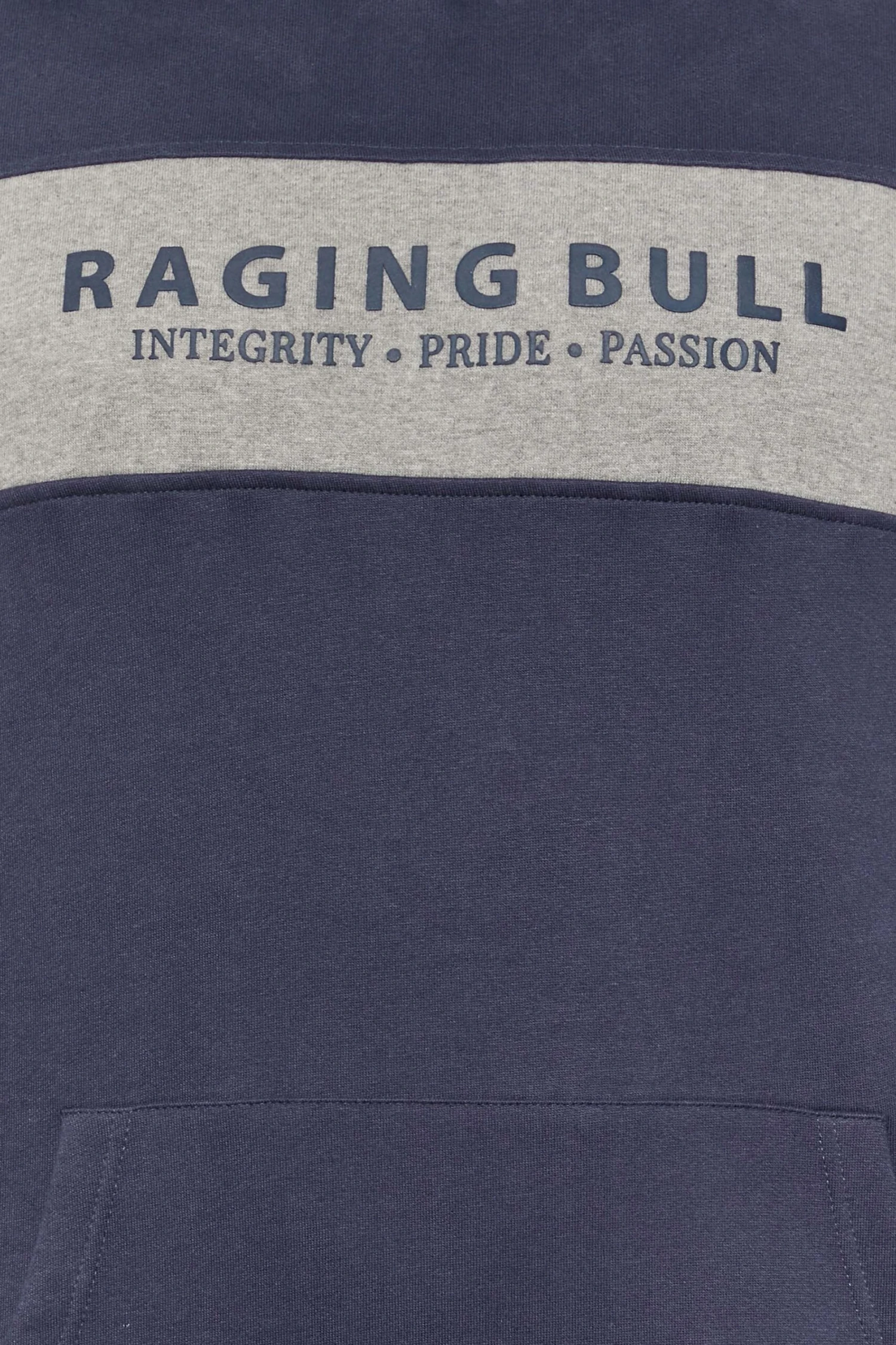 RAGING BULL Big & Tall Navy Blue Colour Block Logo Hoodie 2 RAGING BULL Big & Tall Navy Blue Colour Block Logo Hoodie - Image 2
