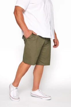 BadRhino Big & Tall Khaki Green Stretch Chino Shorts