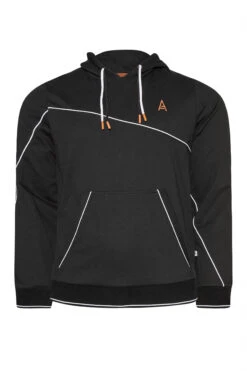 STUDIO A Big & Tall Black Piped Cut & Sew Hoodie -Menswear Mode Sales Store 439276be de36 4a 205712 F