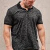 BadRhino Big & Tall Black Slub Polo Shirt