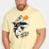 JACK & JONES Big & Tall Yellow Shark Print T-Shirt