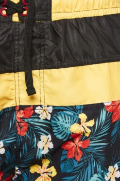 KAM Big & Tall Black Tropical Floral Panel Swim Shorts -Menswear Mode Sales Store 4755d149 5cb3 4e 207681 Z