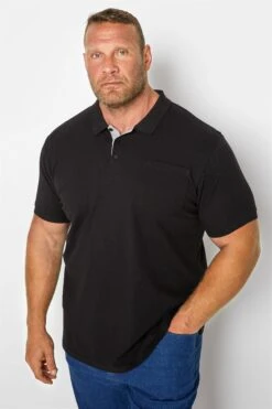 D555 Big & Tall Black Core Polo Shirt