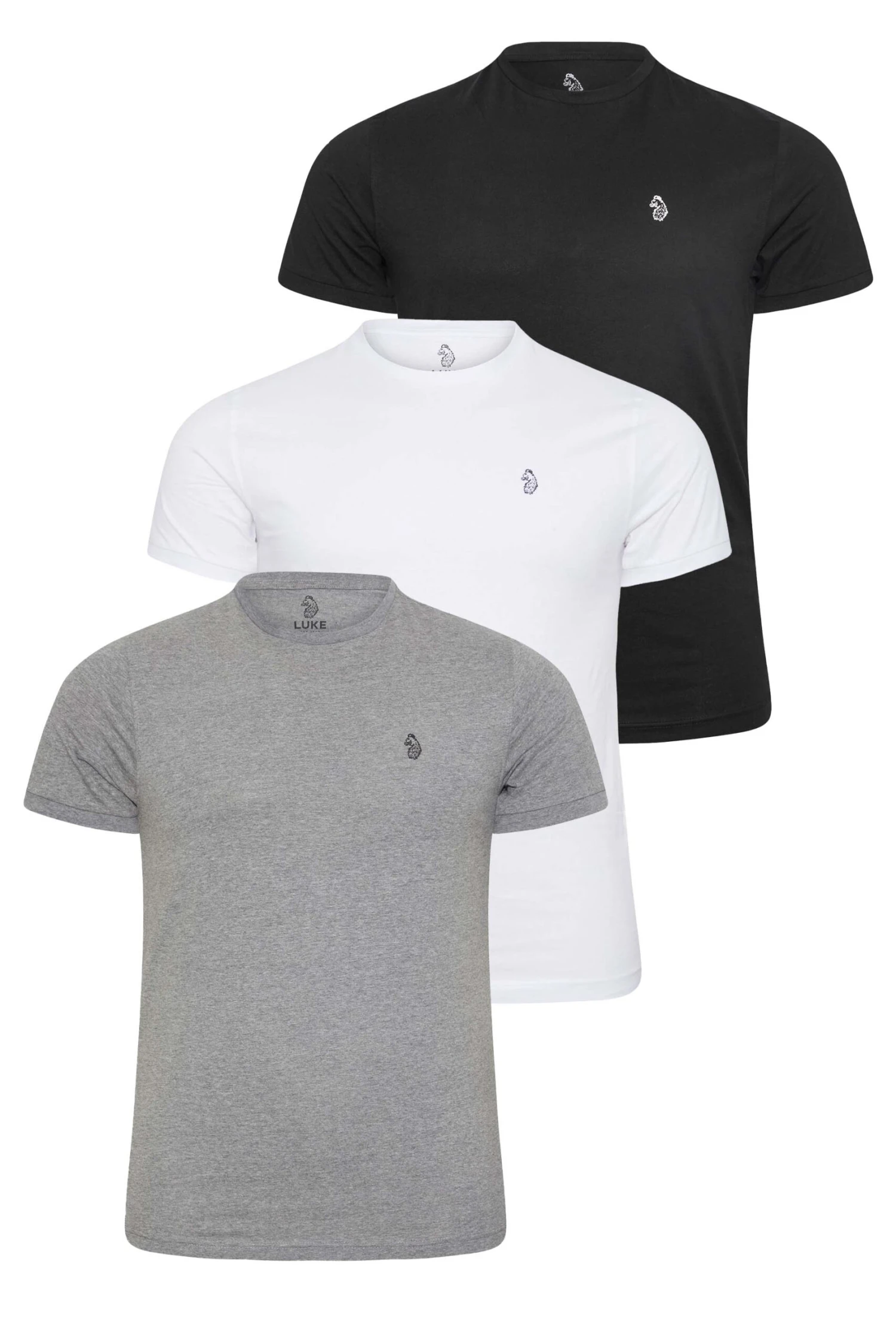 LUKE 1977 Big & Tall 3 PACK Grey Core T-Shirts 2 LUKE 1977 Big & Tall 3 PACK Grey Core T-Shirts - Image 2